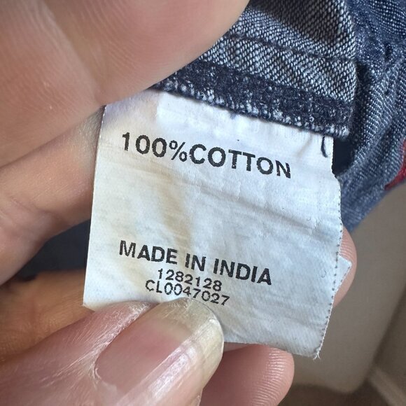 Eshakti‎ top women 3X 24W denim chambray embroidered polka dots tunic - Picture 7 of 8